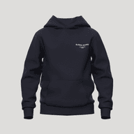 Navy blue hoodie with a front pocket, featuring "BJÖRN BORG" and "STOCKHOLM X 1956" in white text on the chest, against a gray background.