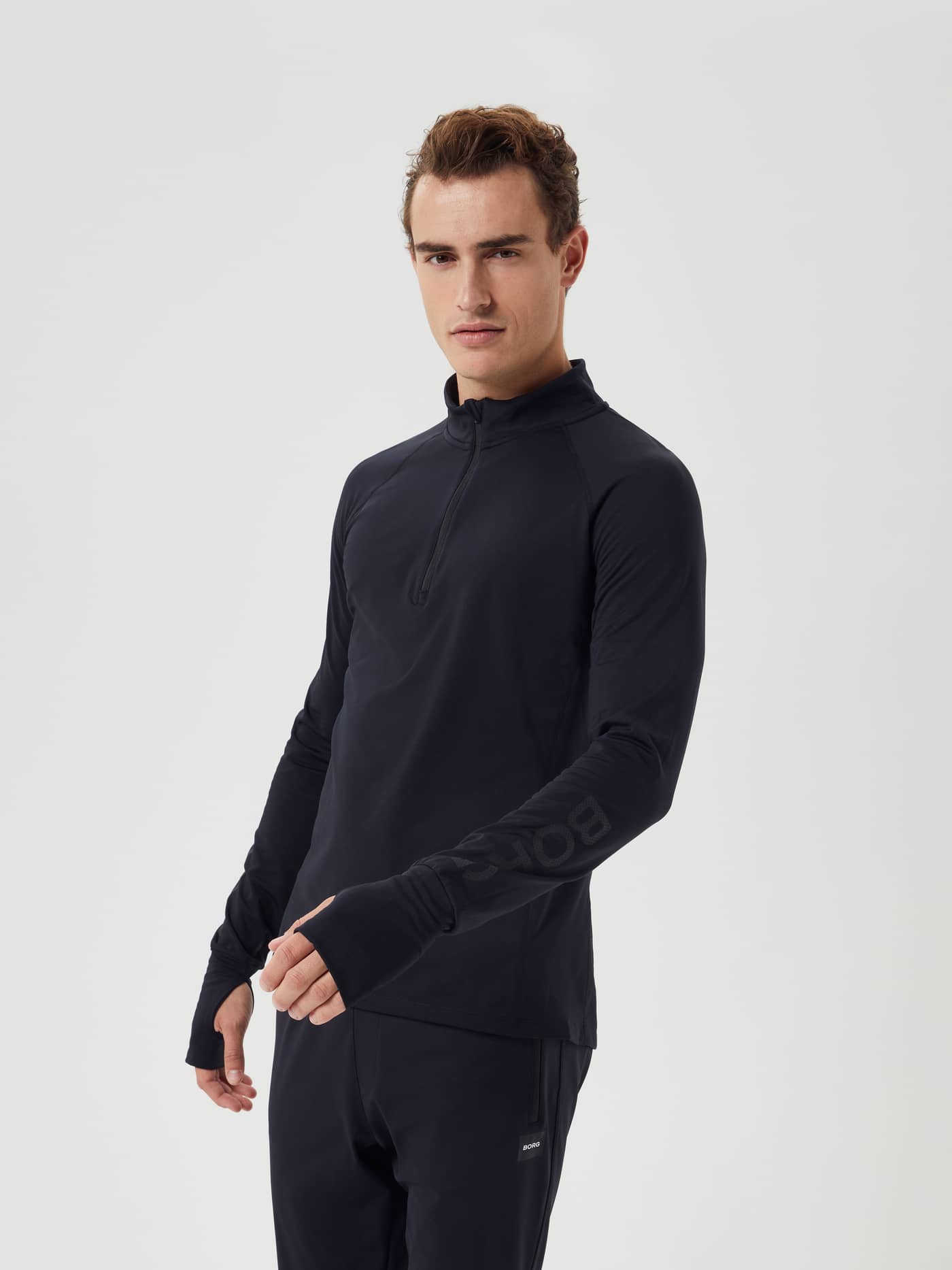 Björn Borg - Borg Midlayer Half Zip Black Beauty Herr - Image 1