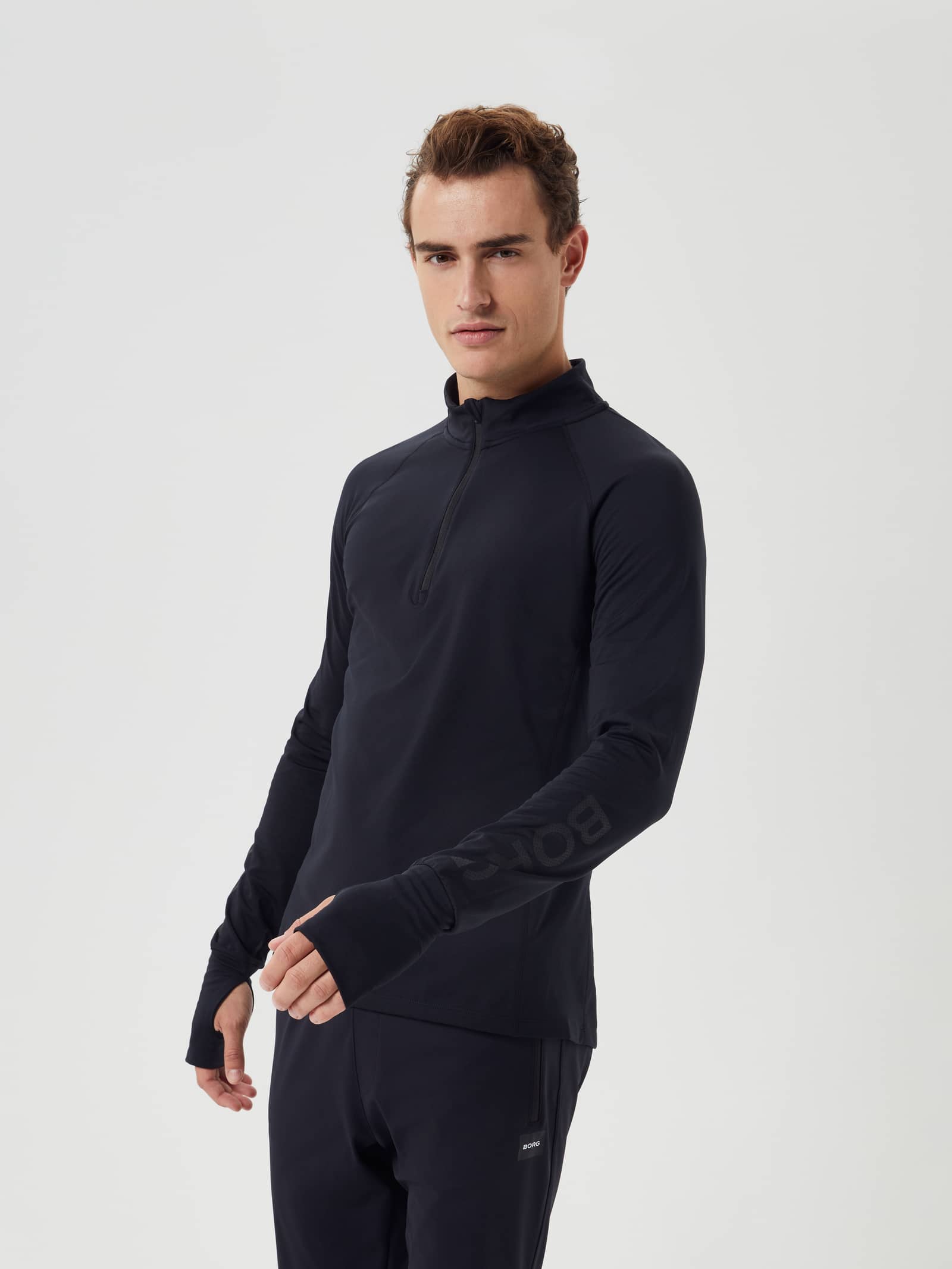 Björn Borg - Borg Midlayer Half Zip Black Beauty Men - Image 1