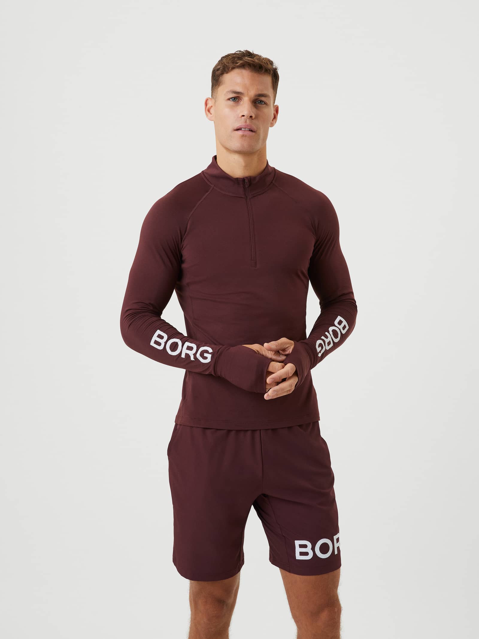 Björn Borg - Borg Midlayer Half Zip Decadent Chocolate Herr - Image 1