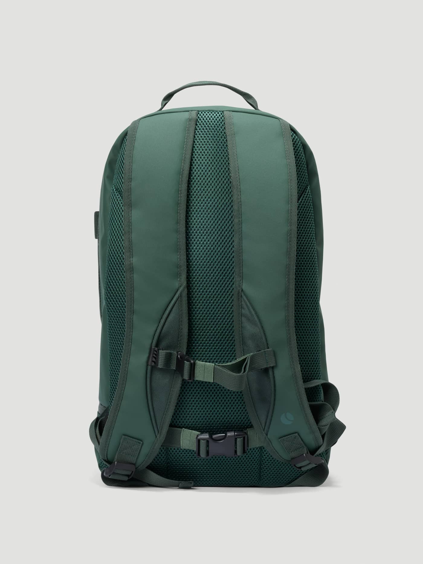 Back view of the Borg Duffle Backpack 28L in Mountain View (Green) with padded mesh, straps and a tonal logo for training. - Image 2