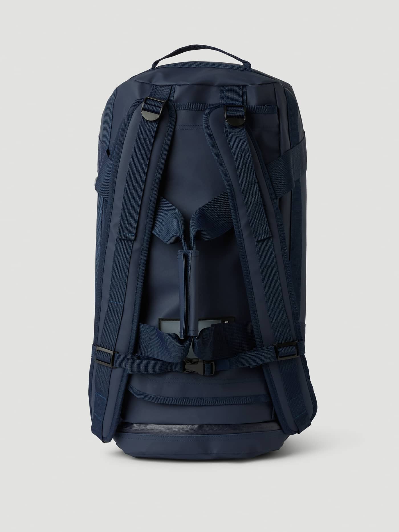 Borg Duffle Bag 35L in Night sky (Navy) featuring adjustable shoulder straps and a durable coated material. - Image 6