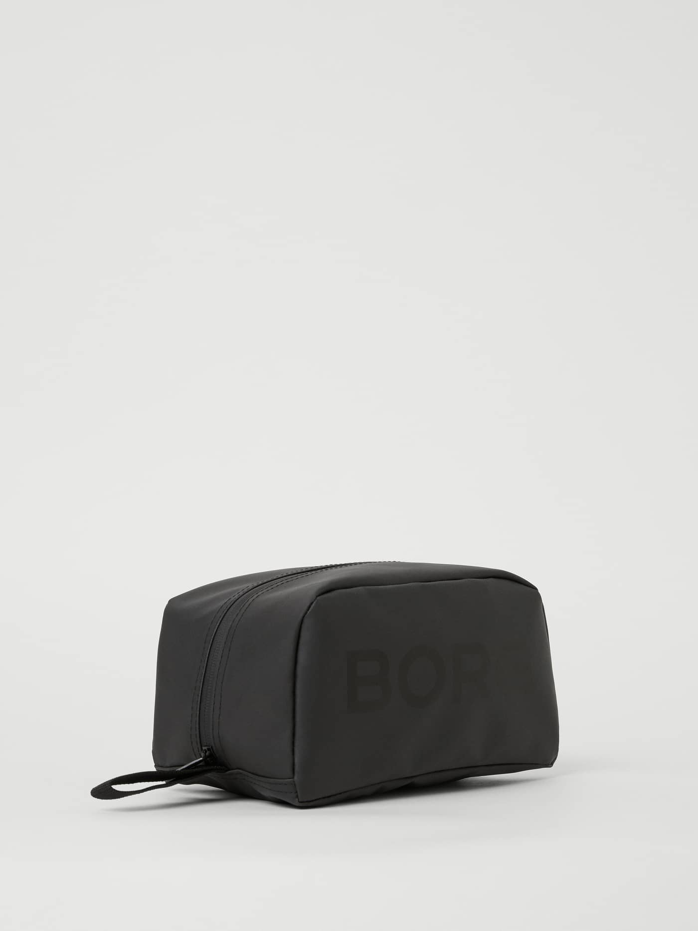 Black Borg Duffle Toilet Case featuring rubber-like TPE material, a tonal black logo, and a side handle for training. - Image 2