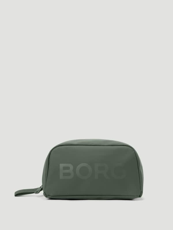 Trousse de toilette Borg Duffle Wash Bag en Balsam Green (Vert) pour l'entraînement, fini aspect gomme et logo ton sur ton.