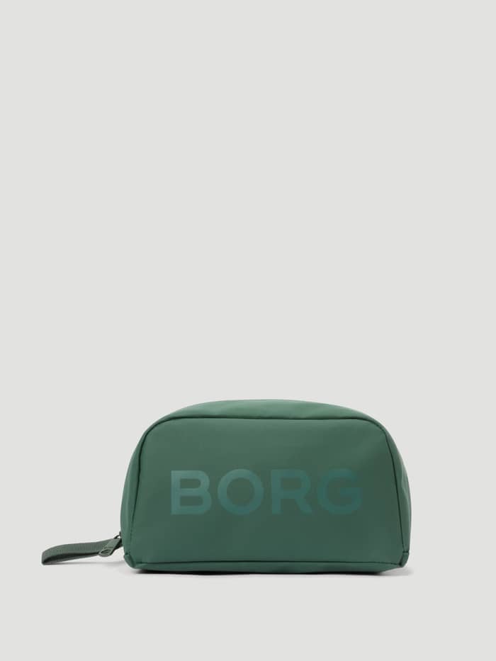 Borg Duffle Wash Bag in Mountain View (Green) with a tone-on-tone BORG logo for training and travel essentials.
