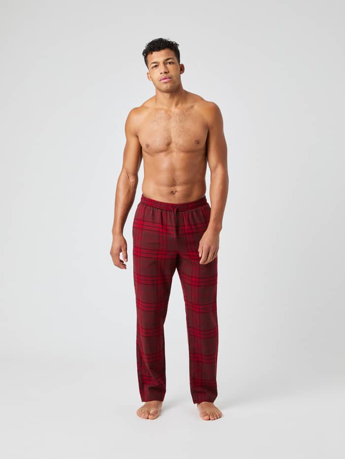 Björn Borg Core Flannel Pyjama Pants in Tartan Hs 3 (Rot) aus Flanell mit Karomuster in der Frontansicht. - Image 2
