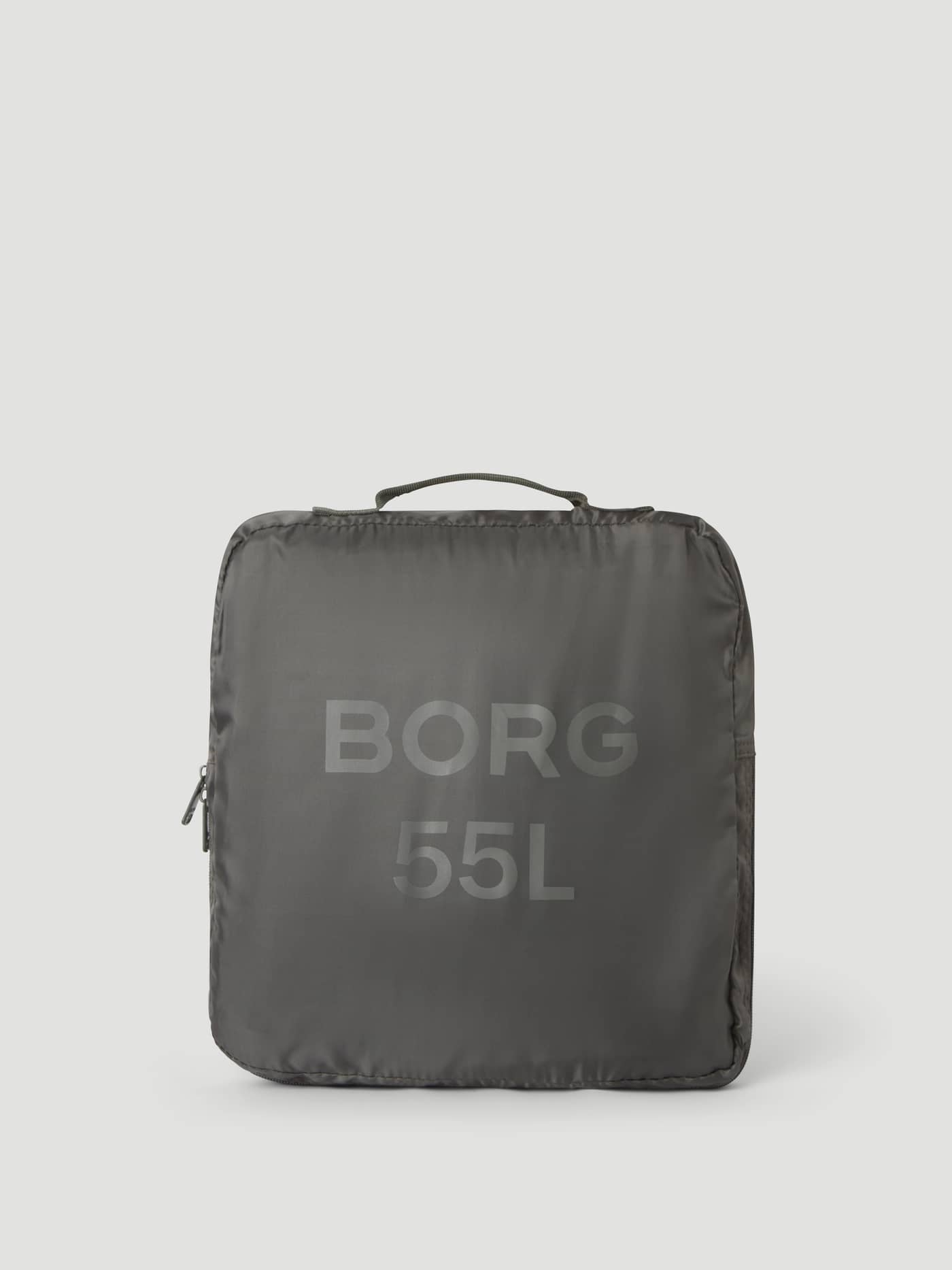 Borg Duffle Bag 55L i Forest Night (Grøn) set forfra med sit kompakte, sammenfoldede design til opbevaring. - Image 5