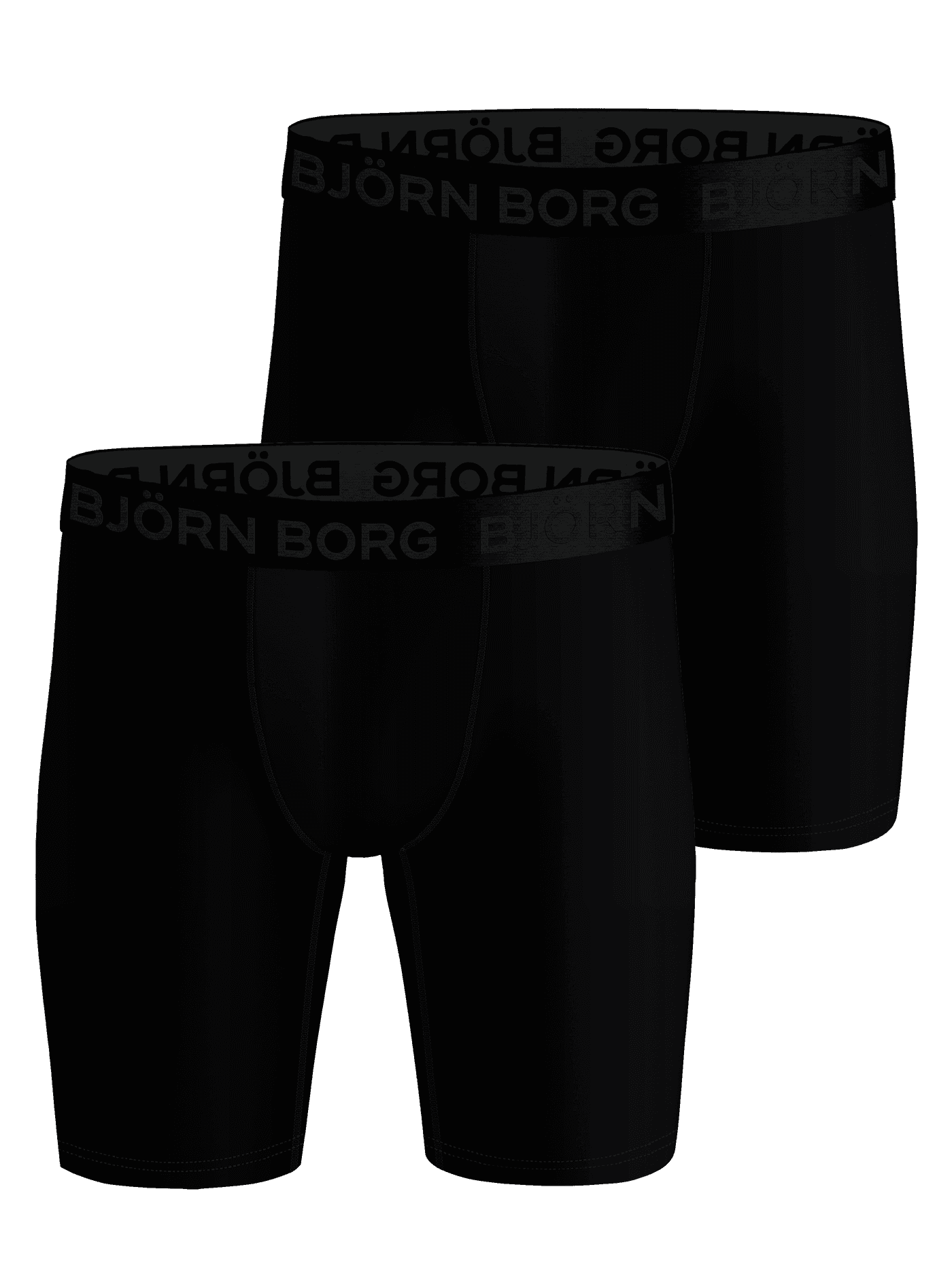 Sports Boxers Long Leg 2-pak i sort til træning med fugttransporterende Hydro Pro og et sort logo. - Image 1