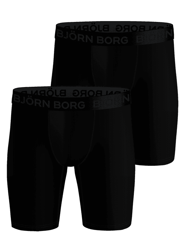 Sports Boxers Long Leg 2-pack i svart för träning, framtagna i funktionsmaterial med fuktavvisande Hydro Pro.