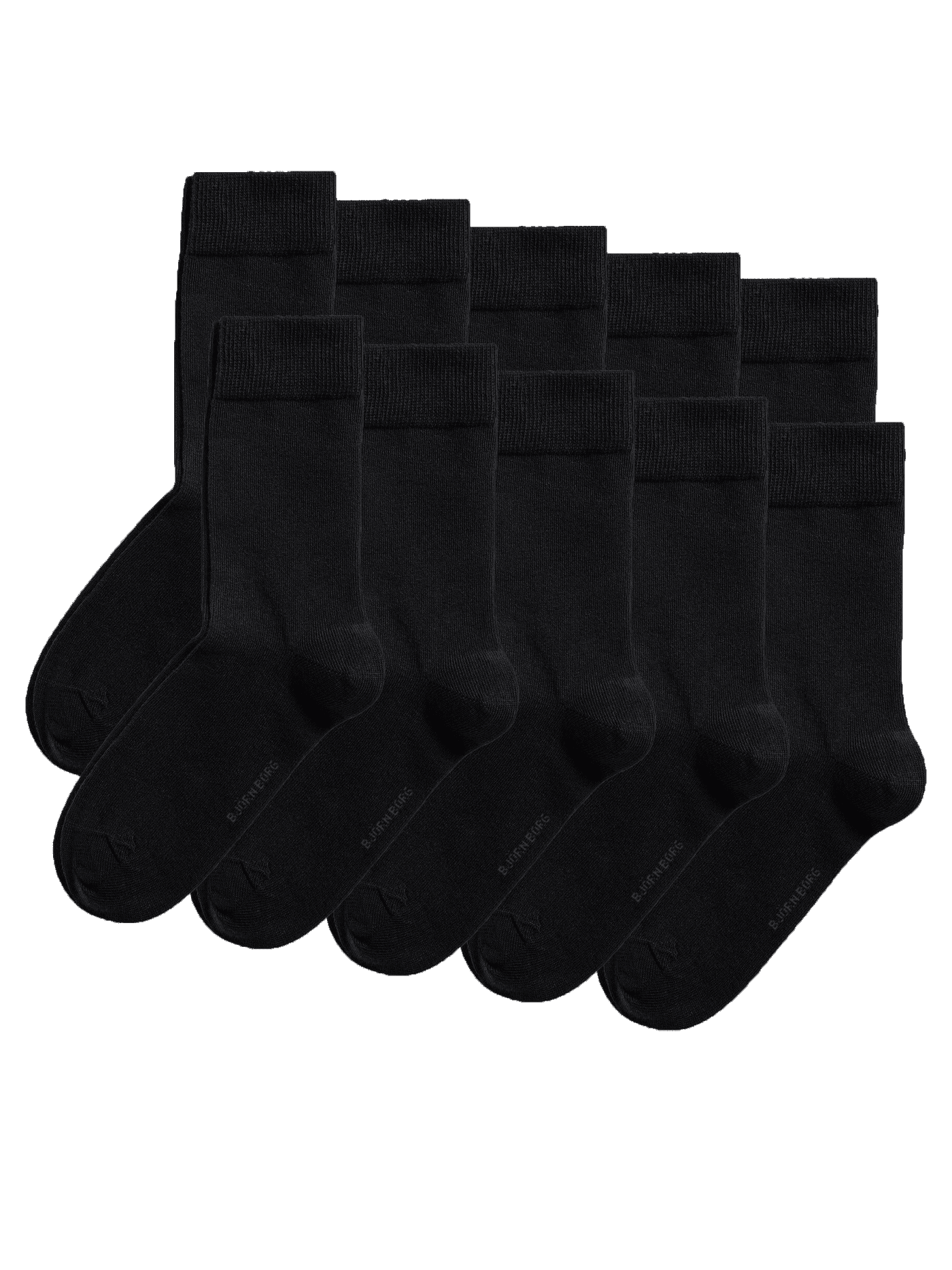 Essential Socks 10-pack i Black Beauty (Svart) med ribbad mudd för säker passform och mjuk bomullsblandning. - Image 1