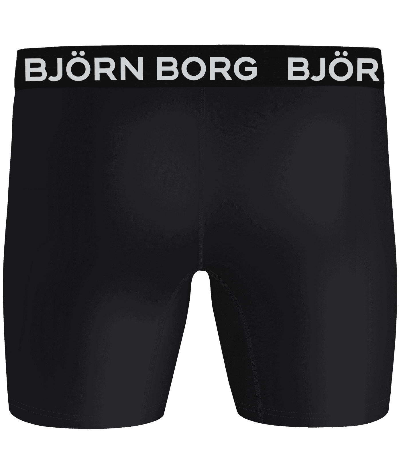 Front view of the black Sports Boxer 3-pack boxer briefs featuring a white logo waistband for training performance. - Image 3