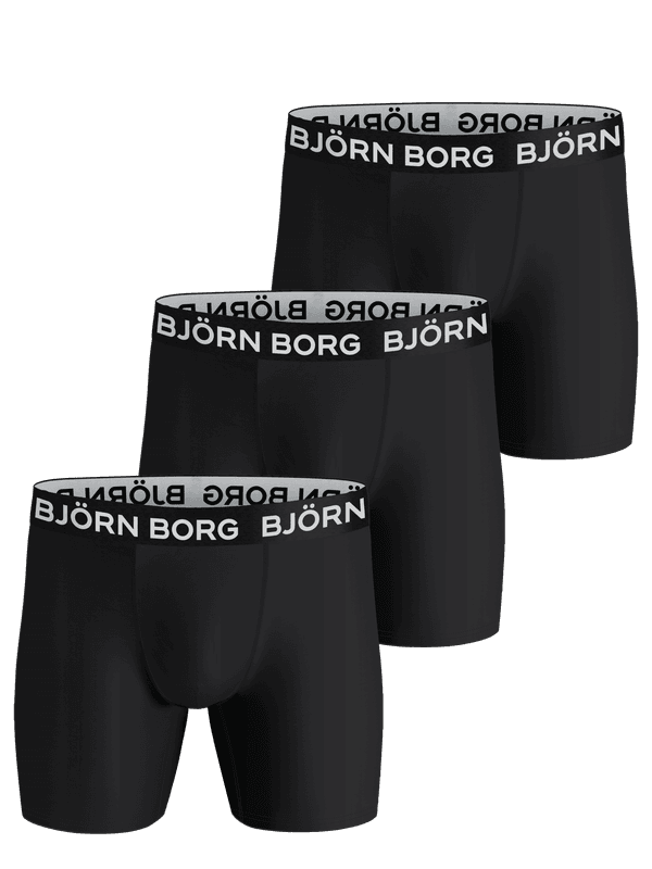 Sports Boxer 3-pack i Sort til træning med hvid logolinning og Hydro Pro-funktionalitet for optimal ydeevne.