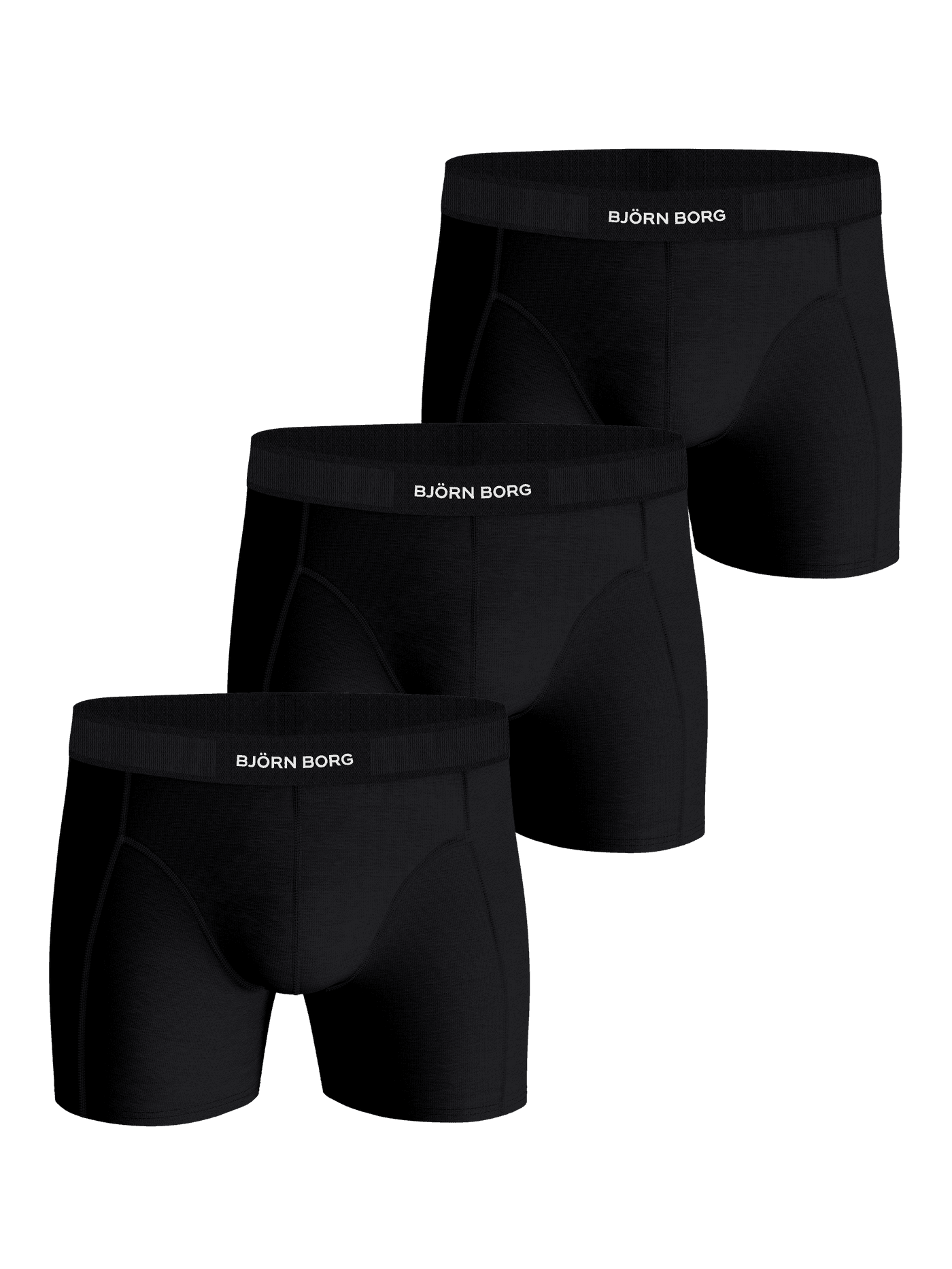 Premium Cotton Stretch Boxer 3-pack in zwart van hoogwaardig katoen met een witte logotailleband. - Image 2