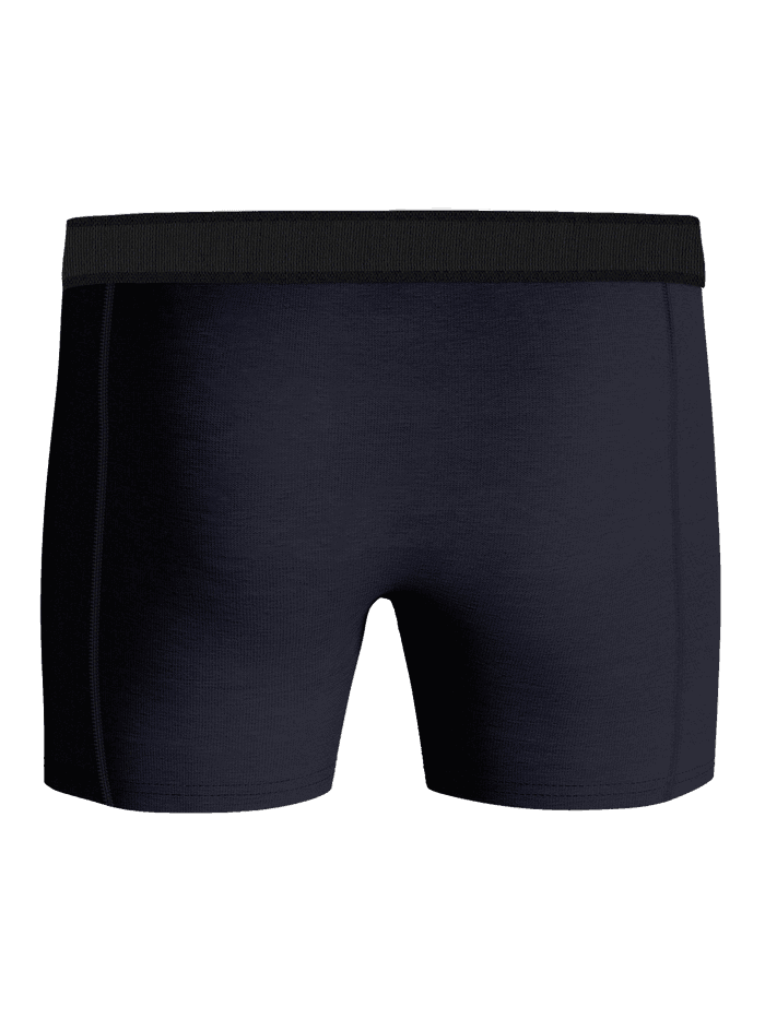 Vue arrière du boxer fonctionnel bleu marine du Premium Cotton Stretch Boxer 2-pack en coton bio. - Image 5