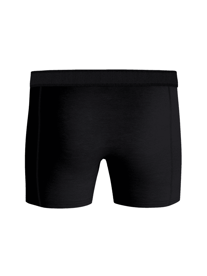 Vue de face du Premium Cotton Stretch Boxer 2-pack noir en coton bio extensible pour homme, alliant style et fonction. - Image 3
