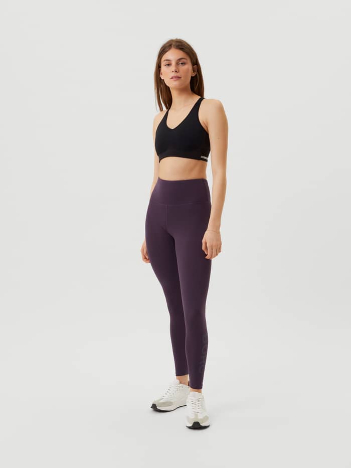 Borg Logo Tights i Nightshade (Lila) i helfigur med hög midja för dam, perfekt för träning med fokus på stil och passform.