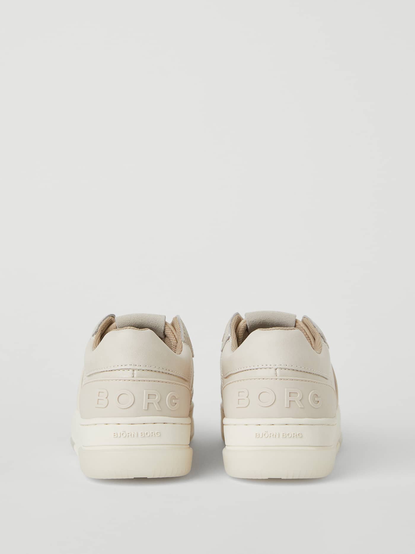 Vista posterior de la Women's Sneaker T2300 Tnl en Beige de piel sintética estilo tenis con logotipo tonal en relieve. - Image 3
