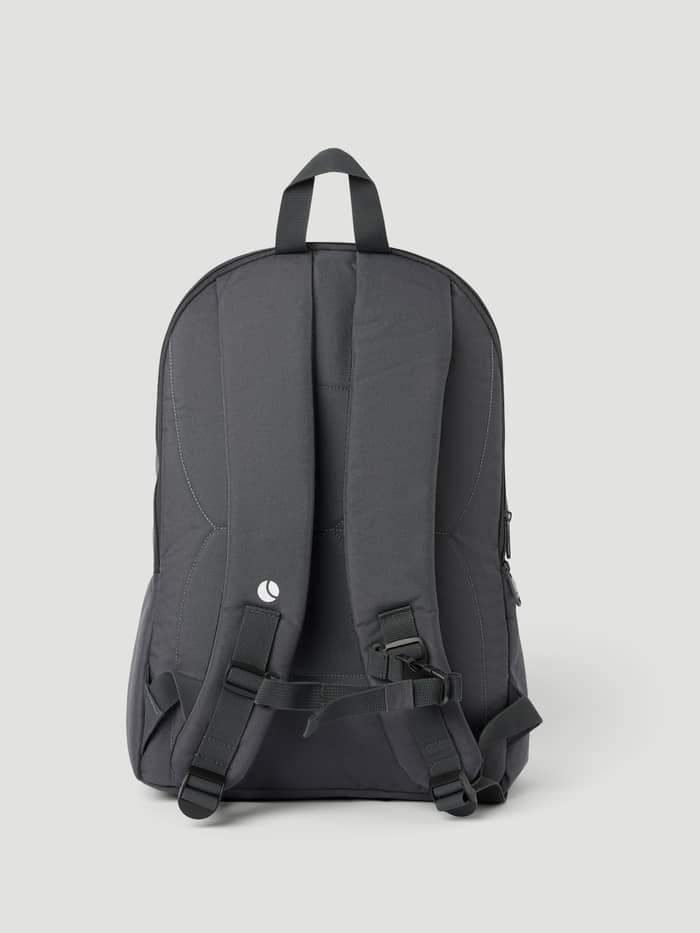 Back view of the Björn Borg Core Iconic Backpack 25L in Asphalt (Grey) featuring adjustable padded shoulder straps. - Image 3