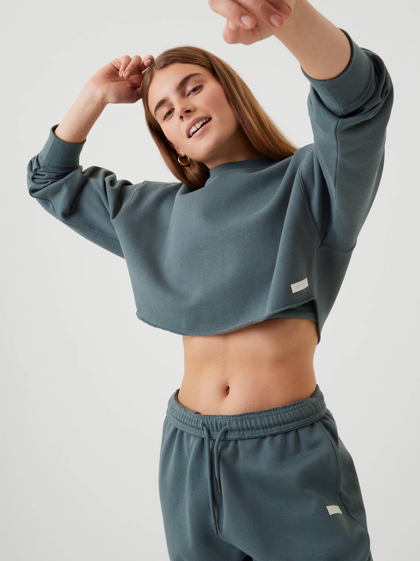 Björn Borg - Studio Oversized Cropped Crew Balsam Green - Image 2