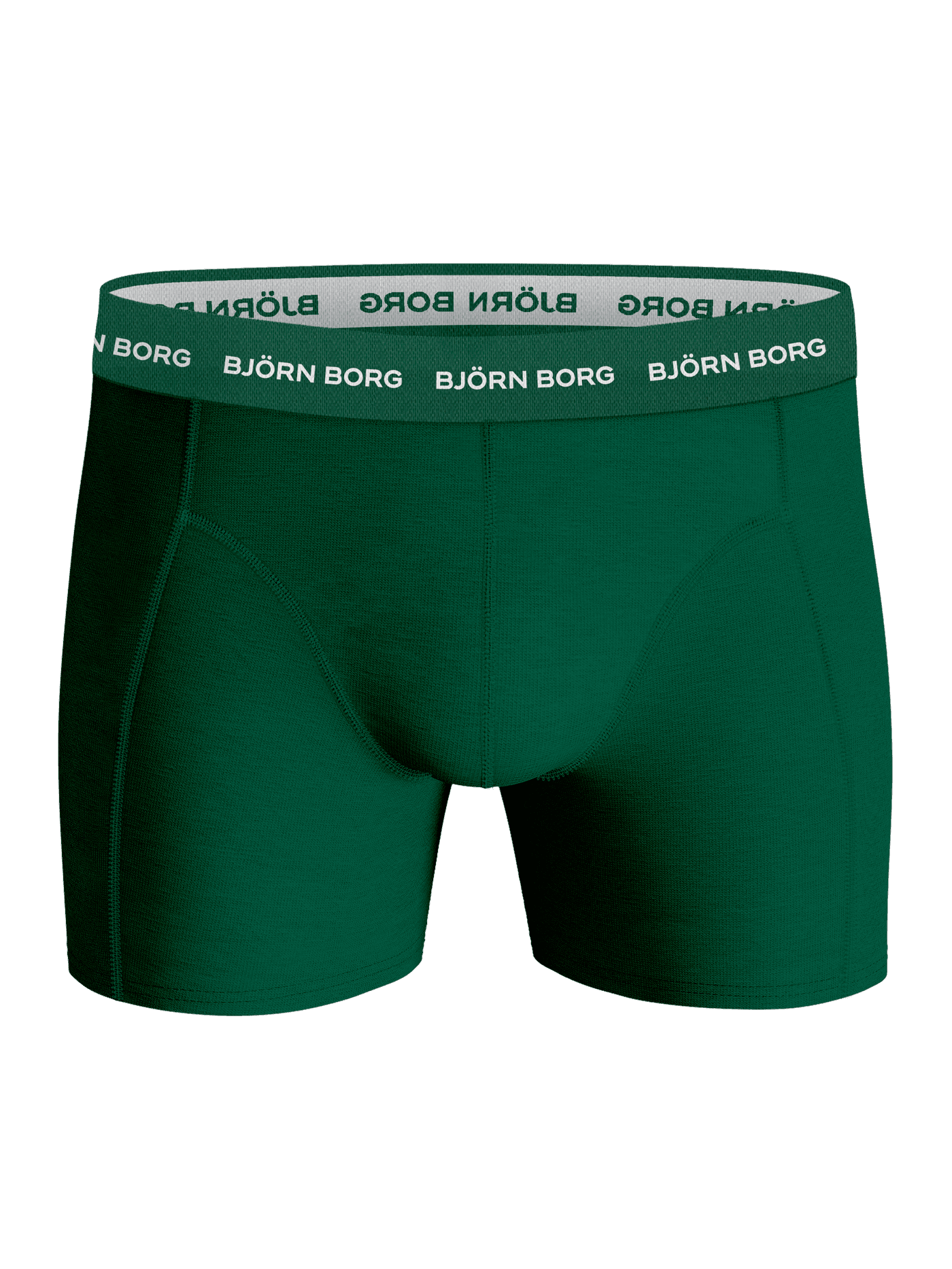 Front view of the green Cotton Stretch Boxer 5-pack, showcasing functional cotton stretch boxer briefs with white logos. - Image 6
