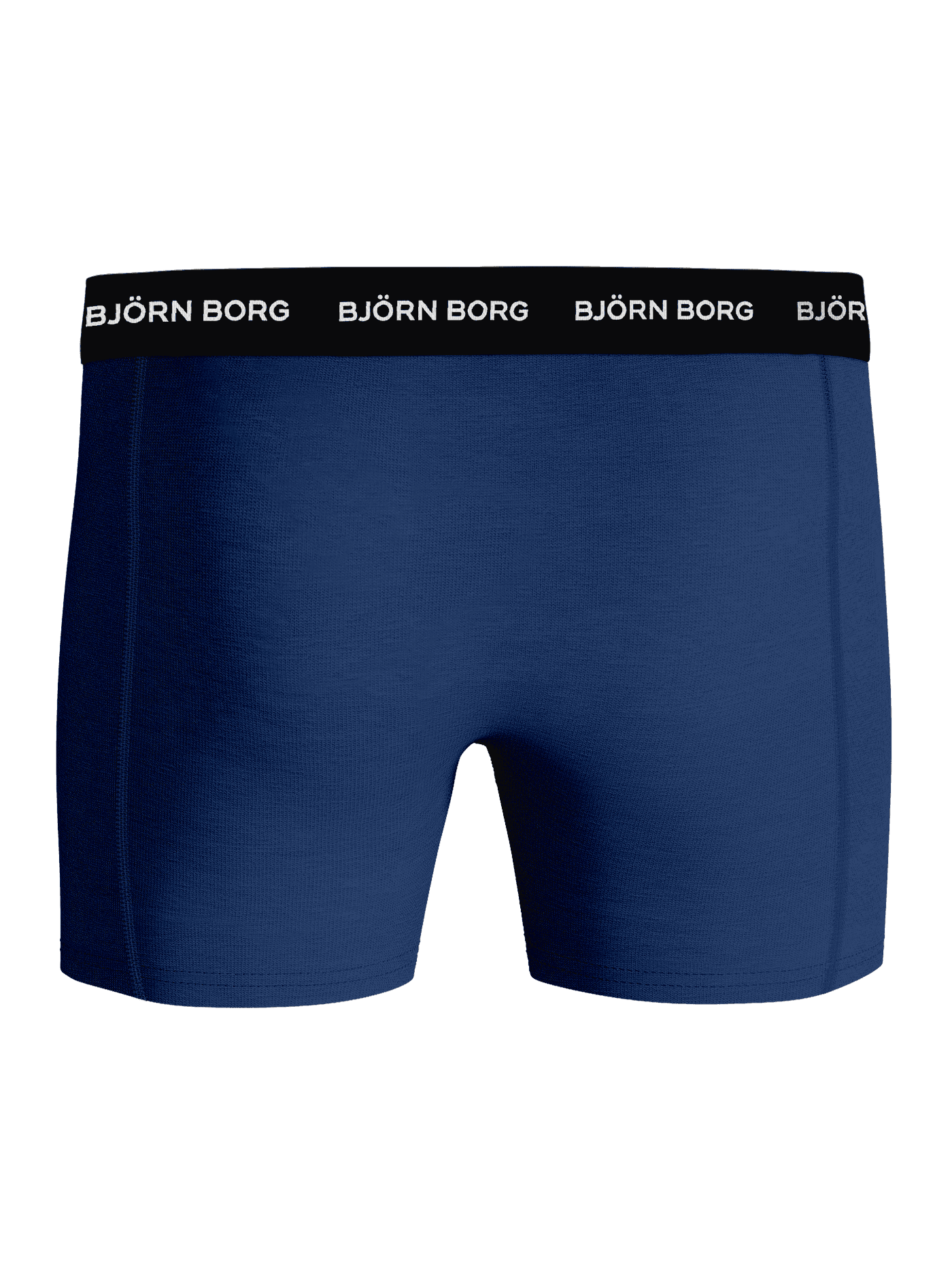 Front view of the blue Björn Borg Cotton Stretch Boxer 5-pack, featuring functional boxer briefs and a white logo waistband. - Image 3