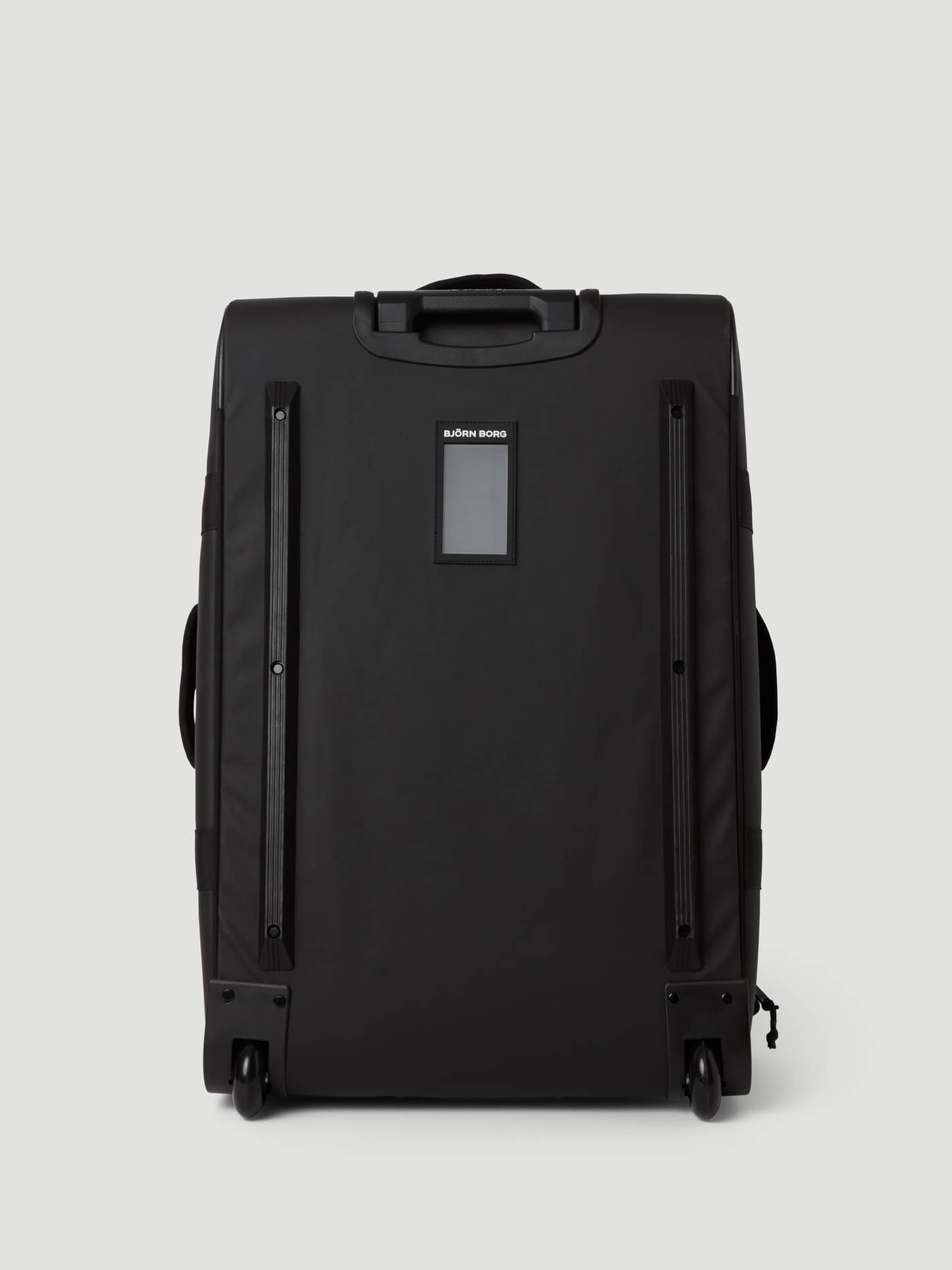 Back view of the Borg Travel Trolley S - 46L in Black Beauty (Black), showing the durable TPE-coated material and wheels. - Image 7