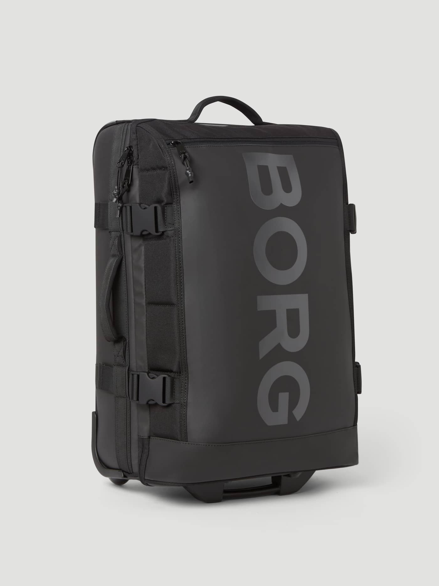 Borg Travel Trolley S - 46L in Black Beauty (Black) featuring two wheels and durable, weather-resistant TPE-coated polyester. - Image 3