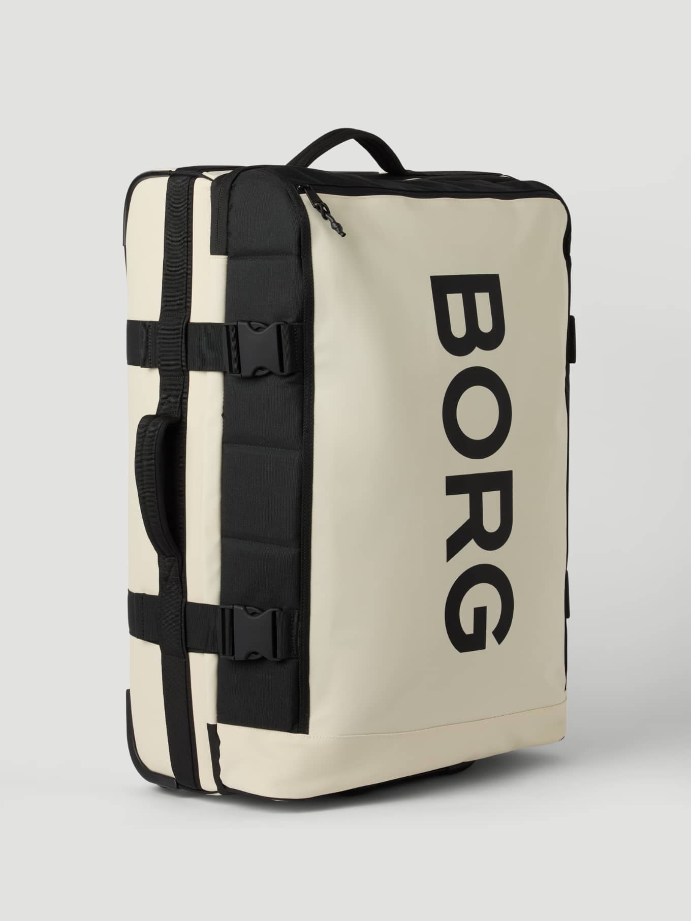 Borg Travel Trolley L - 80L in Bone White (White) with a black logo, crafted from durable, TPE-coated polyester. - Image 4