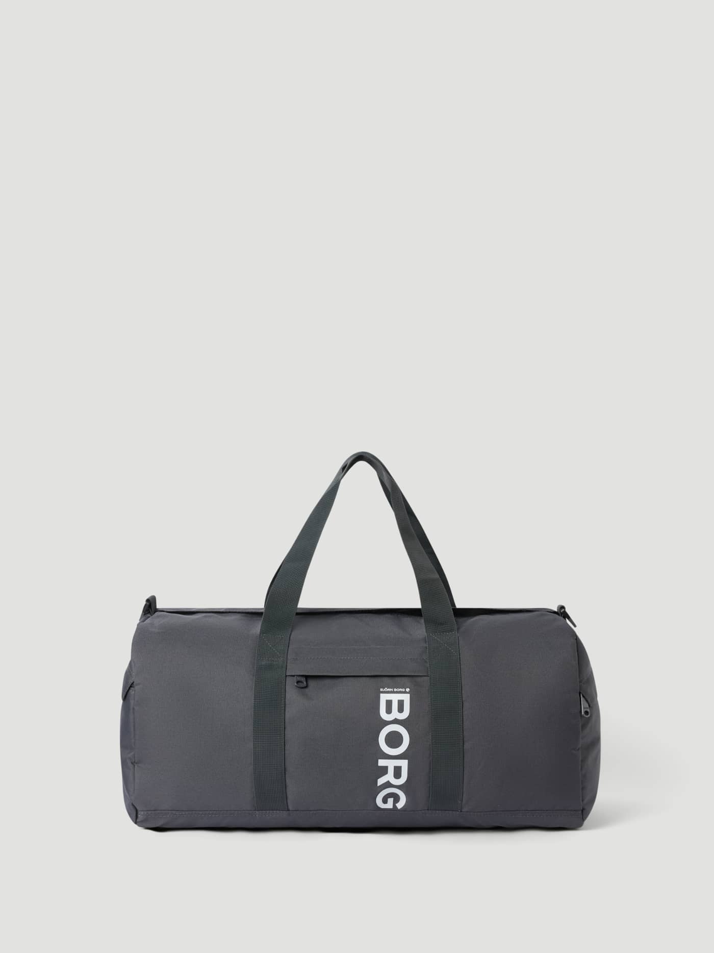 Core Sports Bag 31L in Asphalt (Grey), a functional training bag featuring a white BORG logo and hand straps. - Image 1