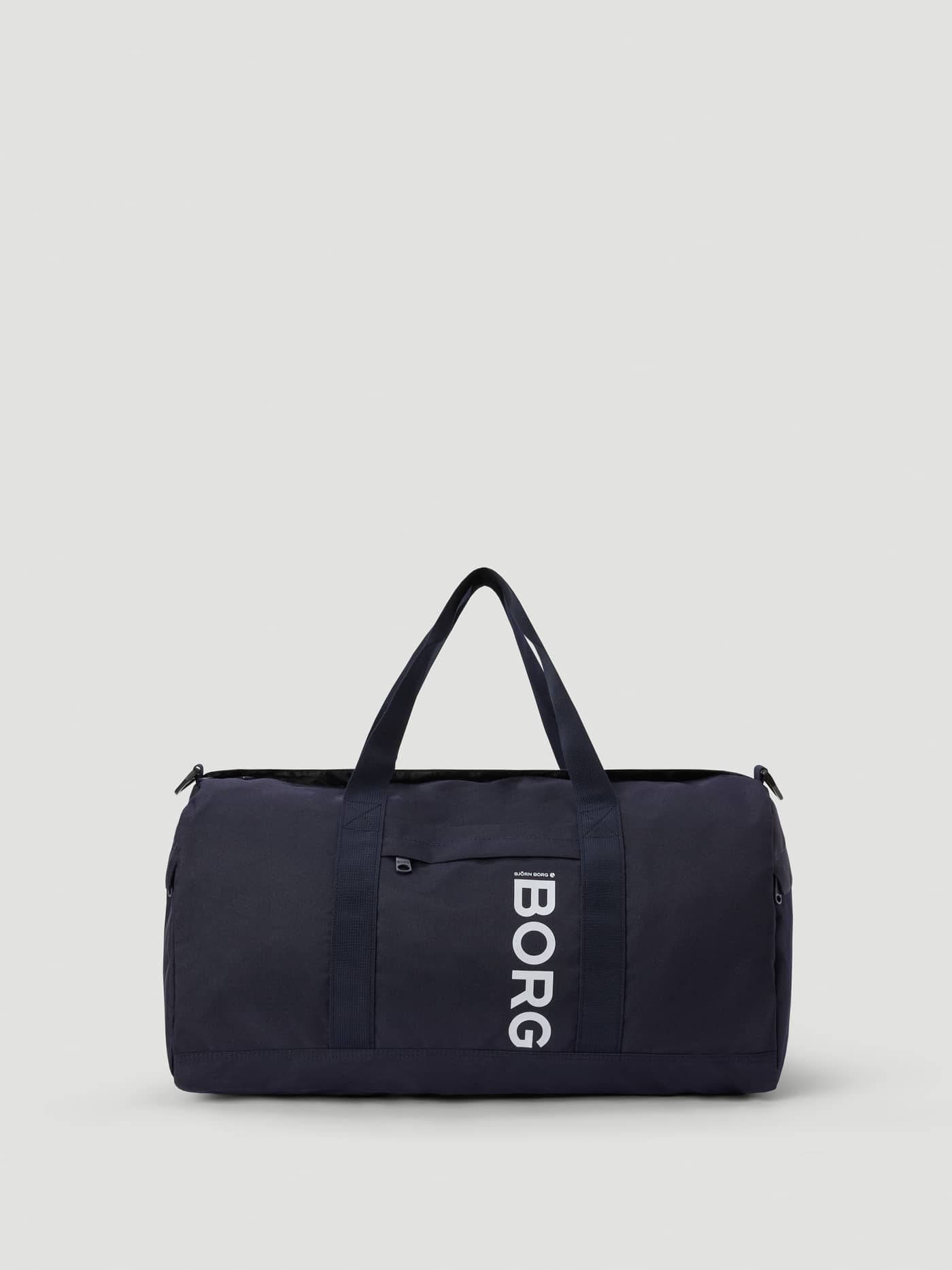Front view of the Björn Borg Core Sports Bag 31L in Night sky (Navy) with a white BORG logo for training and gym. - Image 1
