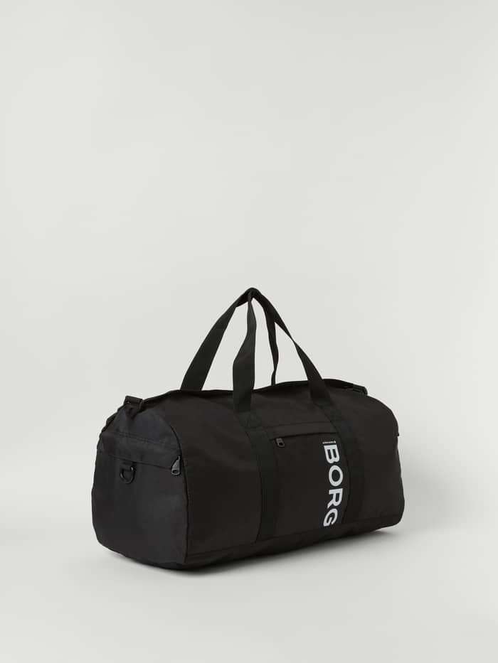 Core Sports Bag 31L i Black Beauty (Svart) i återvunnen polyester med en vit BORG-logotyp för träning och gym. - Image 2