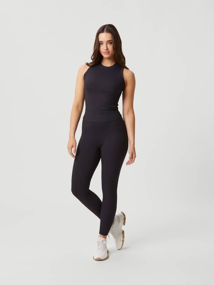 Björn Borg - Studio Highwaist Rib Tights Black Beauty