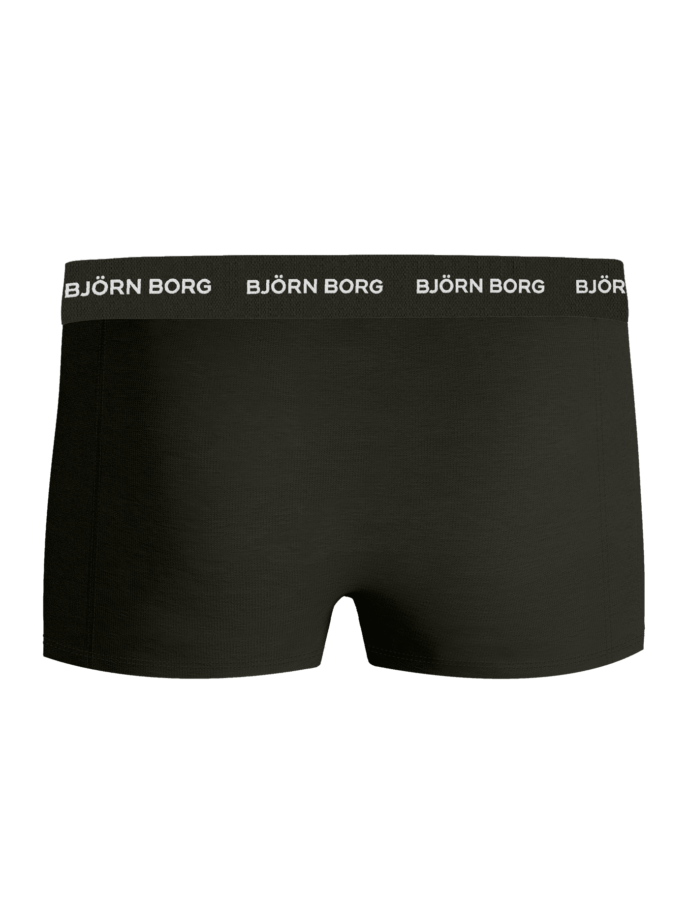 Baksidan av gröna Cotton Stretch Trunk 3-pack för herr med en svart logoresår i mikrofiber för hög komfort. - Image 3