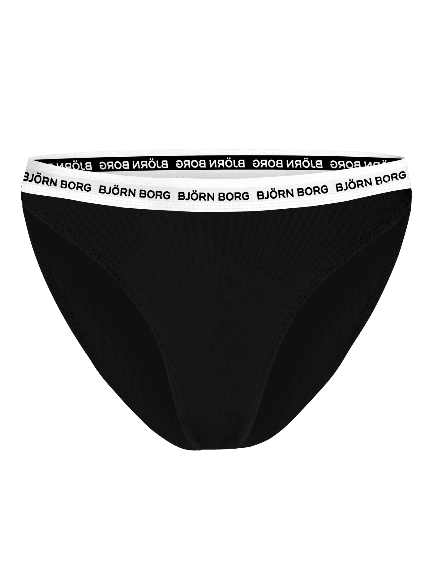 Core Logo High Waist Brief 2-pack i Black (Sort) set forfra med en flatterende pasform og sort logo på hvid logolinning. - Image 19
