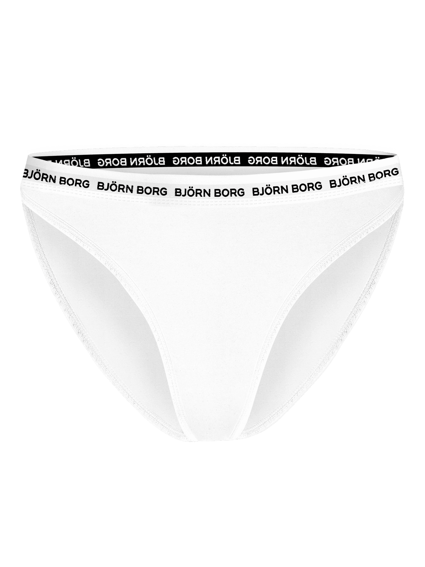 Core Logo High Waist Brief 2-pack i Hvid bomuld med stræk og en sort og hvid logolinning set forfra. - Image 20