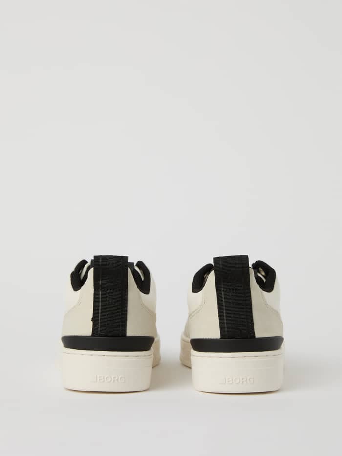 Back view of the white Björn Borg Men’s Sneakers T1055 with black logo details, providing tennis style and performance. - Image 3