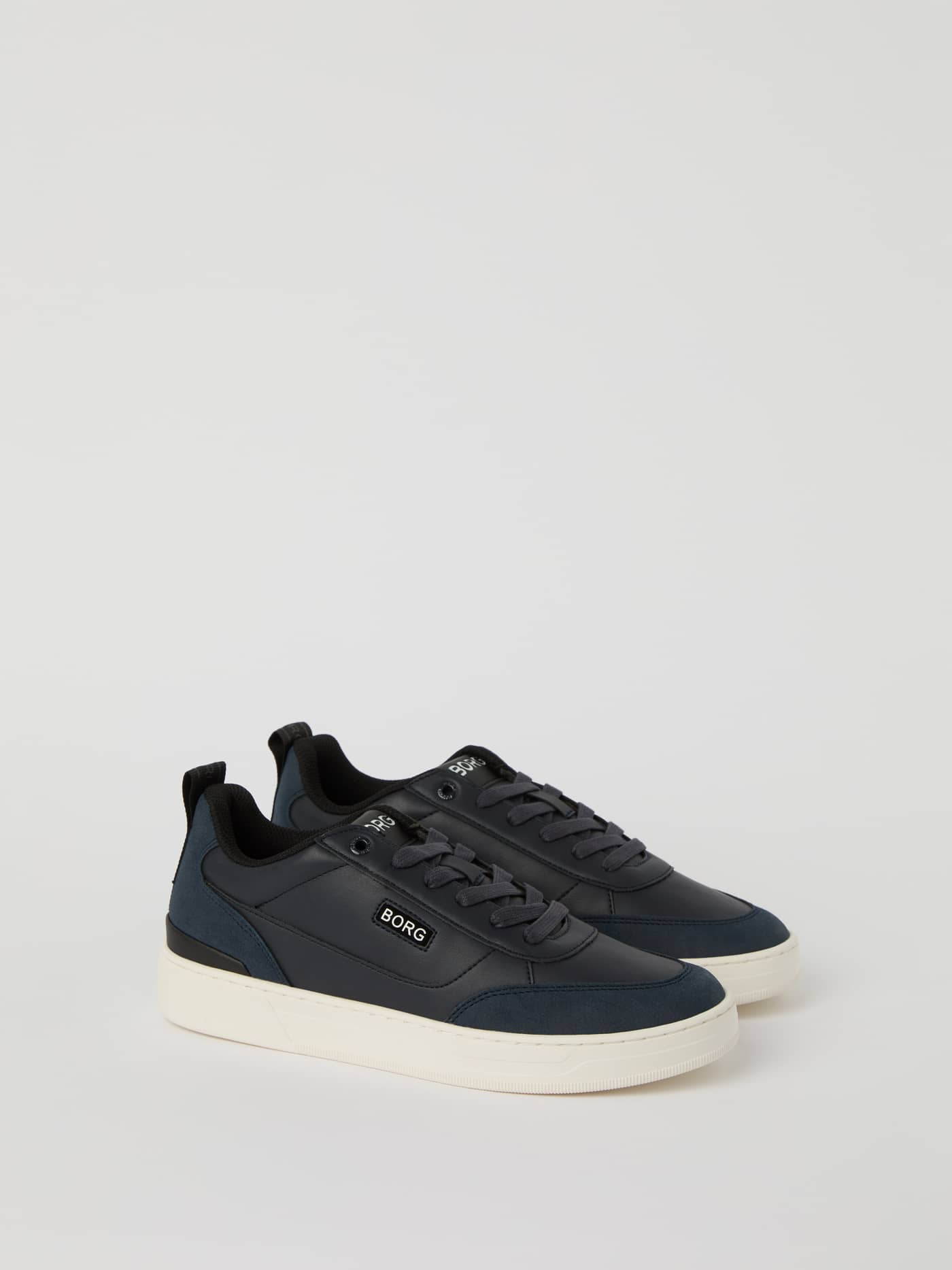 Men’s Sneakers T1055 i Navy med hvidt logo, klassisk tennis-silhuet, color blocking og slidstærkt syntetisk læder. - Image 2