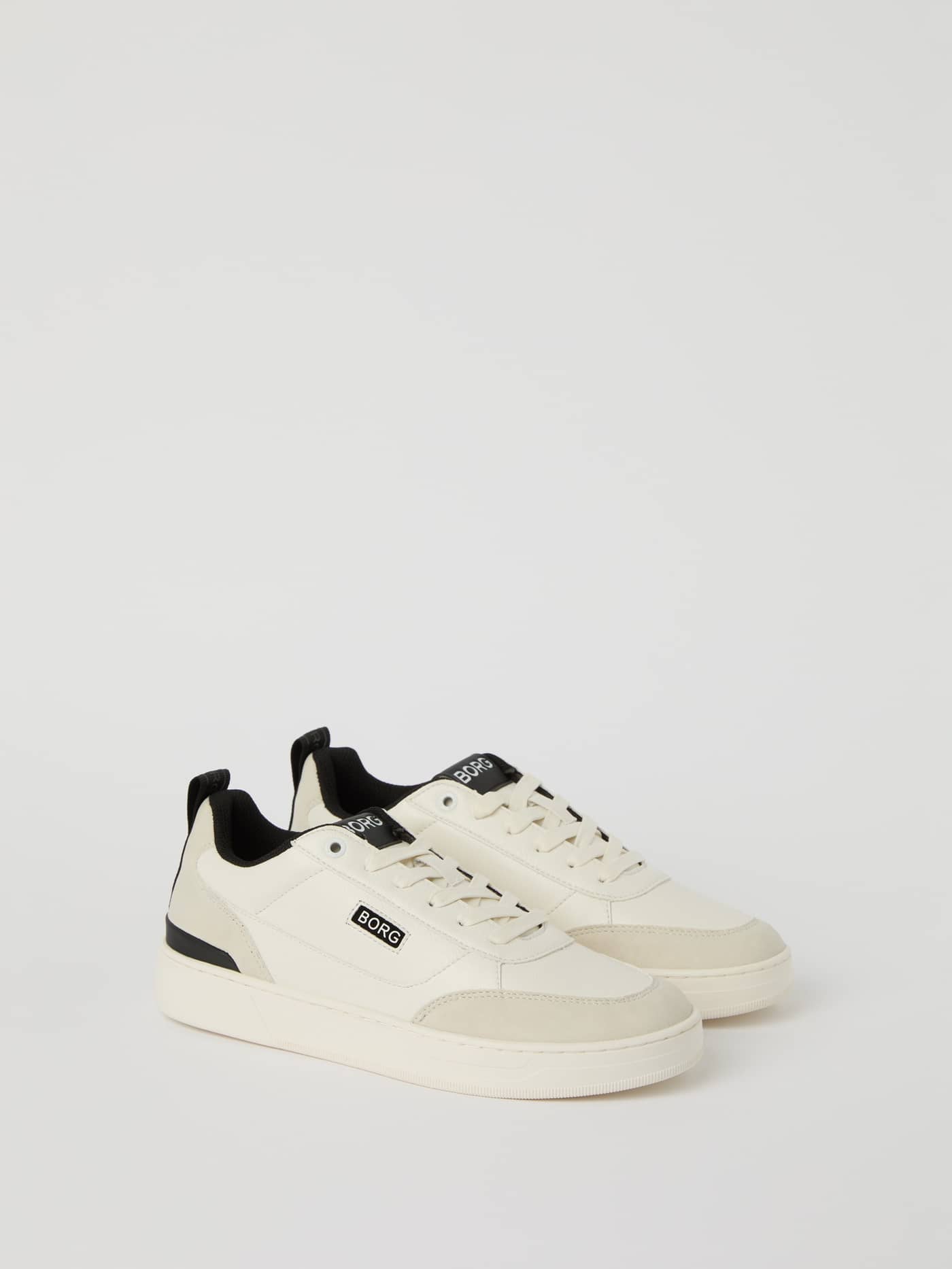 Men’s Sneakers T1055 in White featuring PU leather, grey accents, black logo details and a strong grip for tennis style. - Image 2
