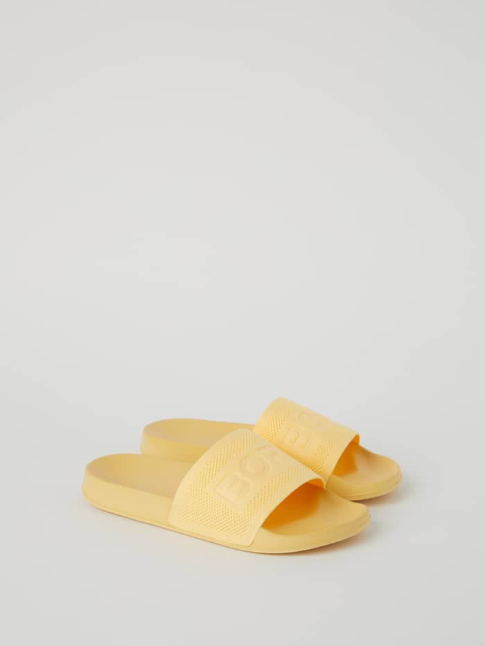 Stilrena gula Women's Sandals Knox Knit sedda framifrån med en tonal logotyp och bekväm passform.