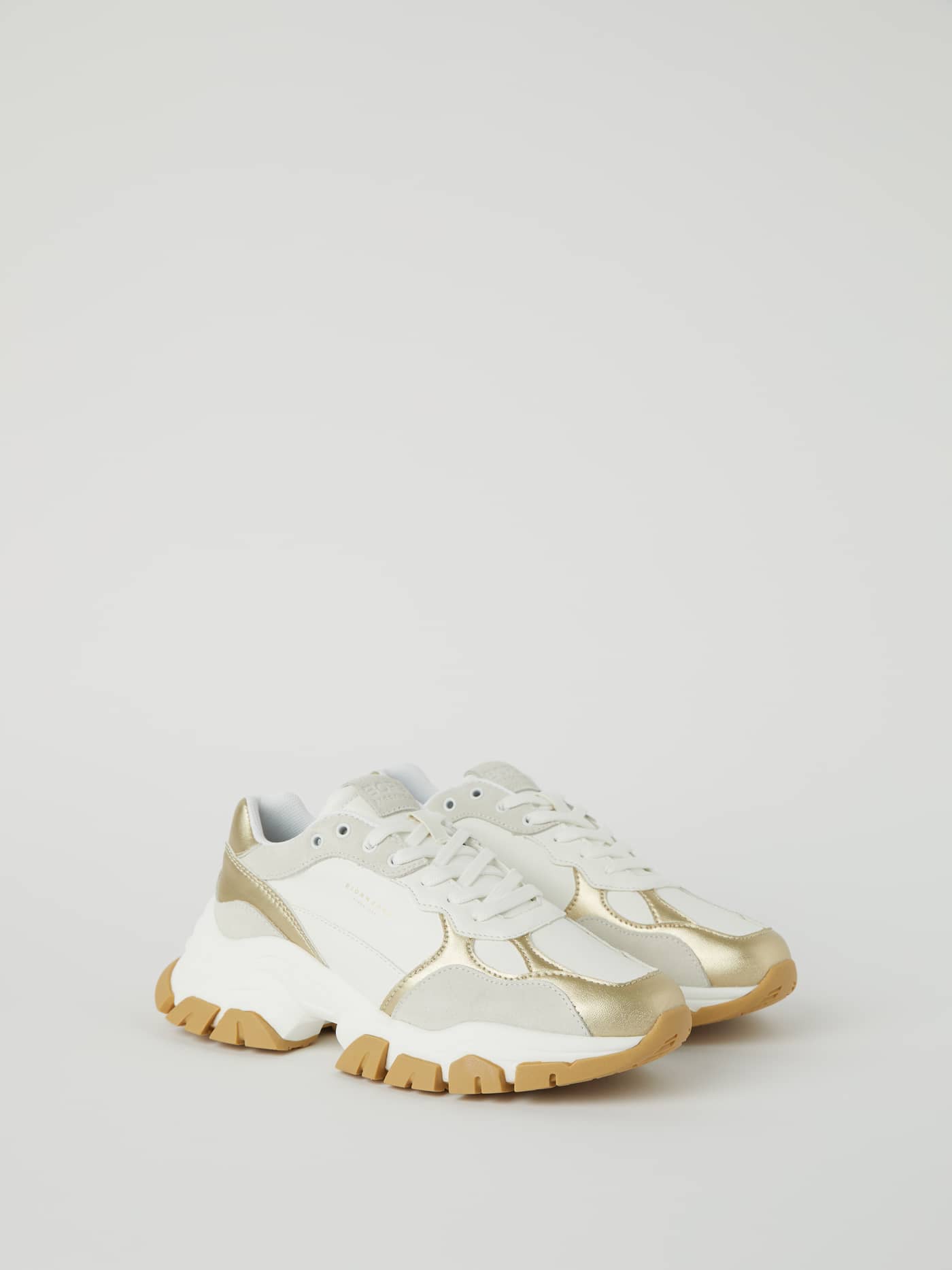 White Women's Matt Metallic Sneakers R2600 in synthetic leather and textile with a chunky sole and stylish, comfortable fit. - Image 1