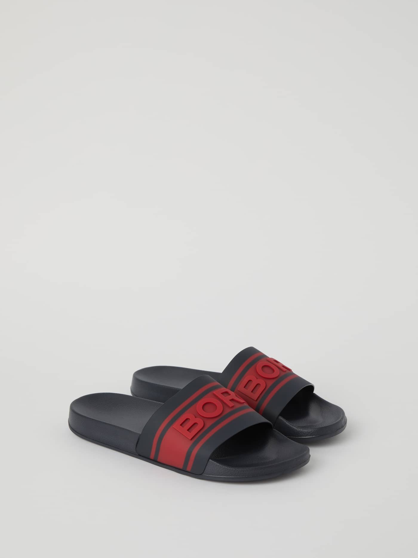 Men’s Sandal Knox in Rood van flexibel TPU met een rood BORG-logo voor een stijlvolle, comfortabele pasvorm. - Image 1