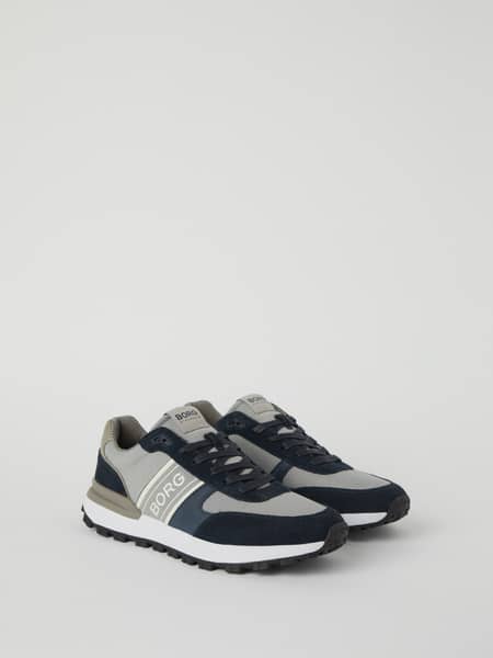 Men's Sneakers R2400 Suede i Navy med løpsinspirert mesh, semsket skinn og hvit BORG-logo for stil og funksjon. - Image 3