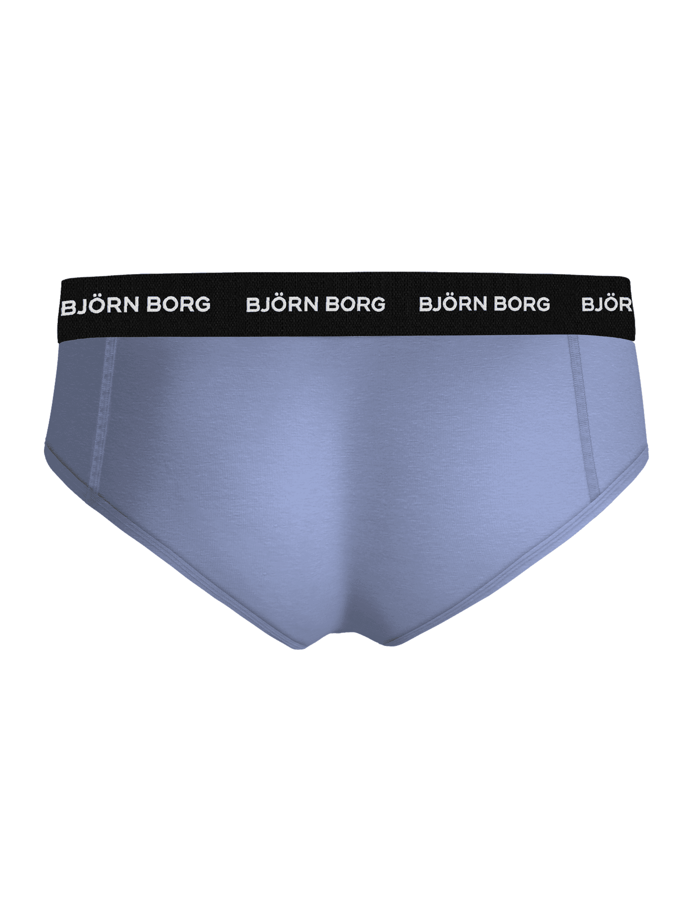 Back view of the blue Cotton Stretch Brief 3-pack with a functional fit and black waistband with white Björn Borg logos. - Image 5