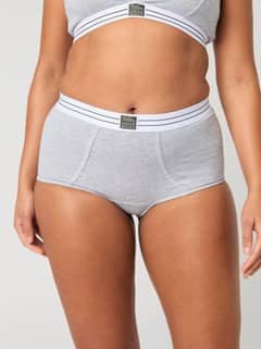Core Original Minishorts 2-pack i Light Grey Melange (Grå) i økologisk bomullsstretch med god passform, sett forfra. - Image 1
