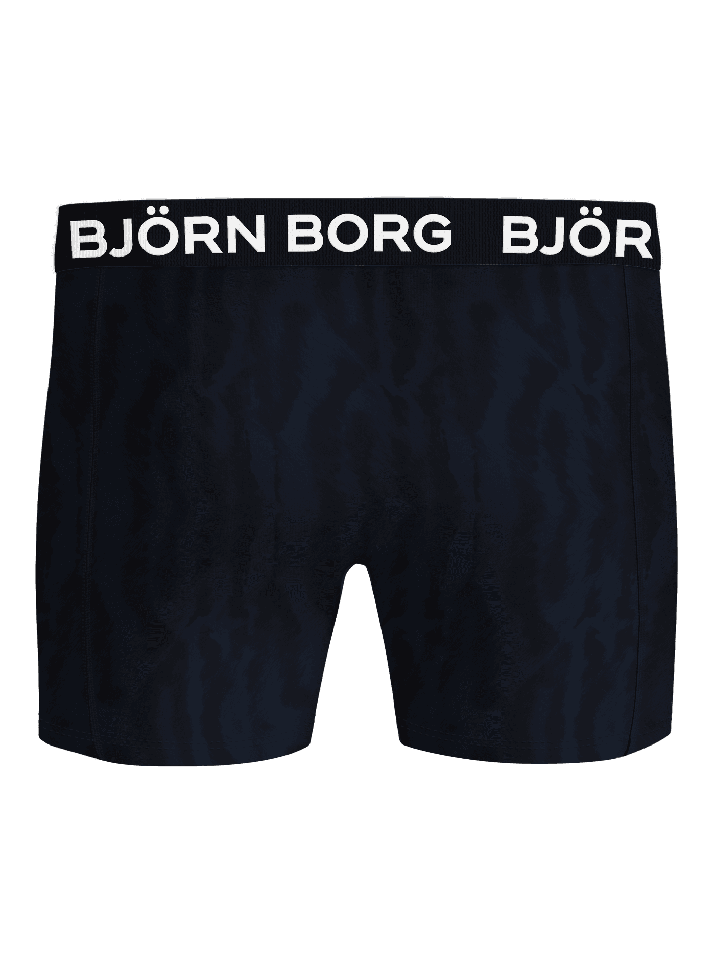 Microfiber Boxer 1-pack met een donkerblauwe en zwarte print van zachte microvezel en een witte logotailleband. - Image 2