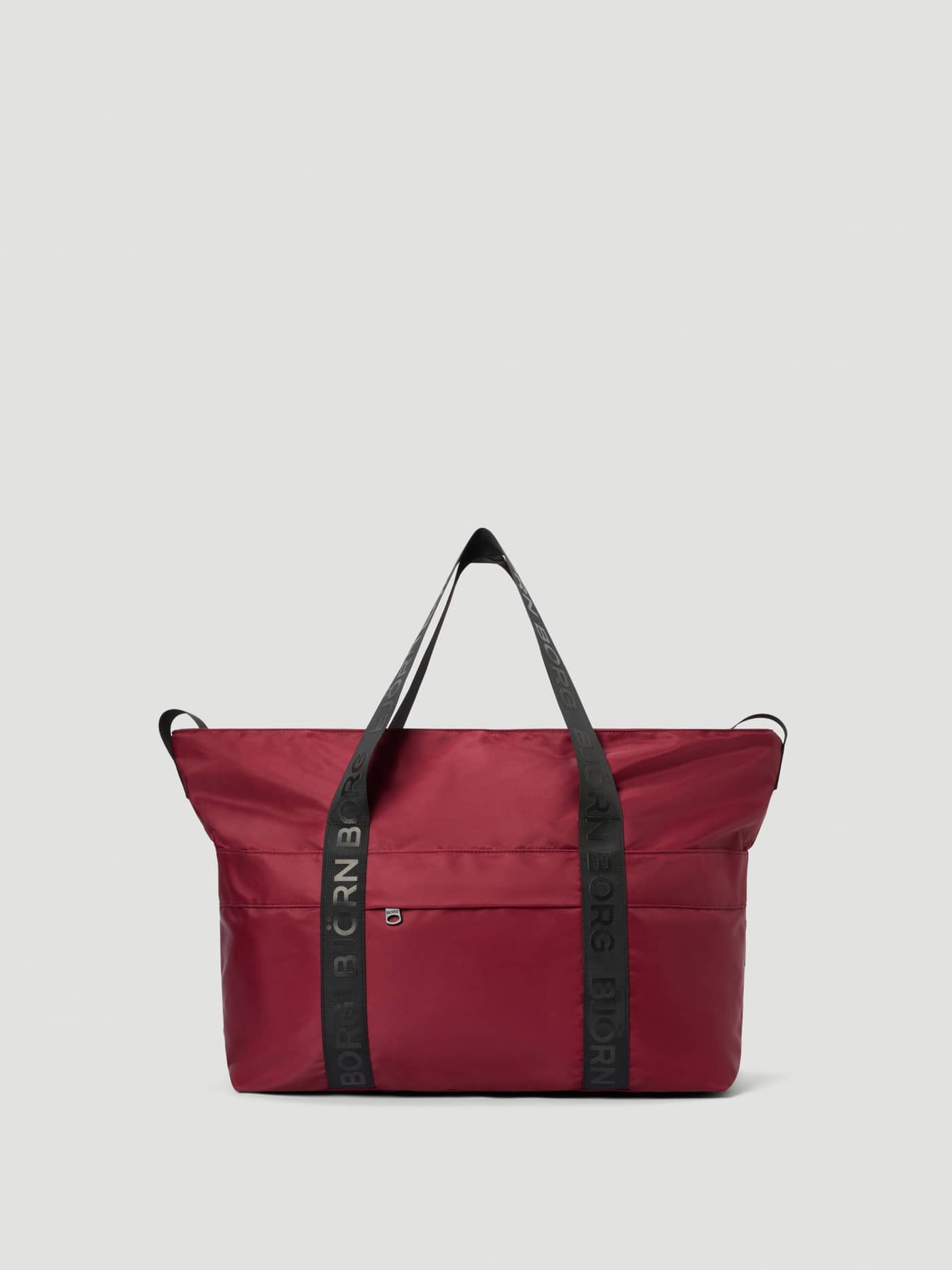 Borg Classic Tote 27L in Cabernet (Rood) met zwarte logohengsels en een verborgen ritsvak voorop voor training. - Image 2