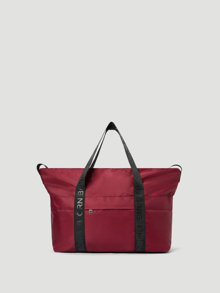Borg Classic Tote 27L in Cabernet (Rood) met zwarte logohengsels en een verborgen ritsvak voorop voor training. - Image 2