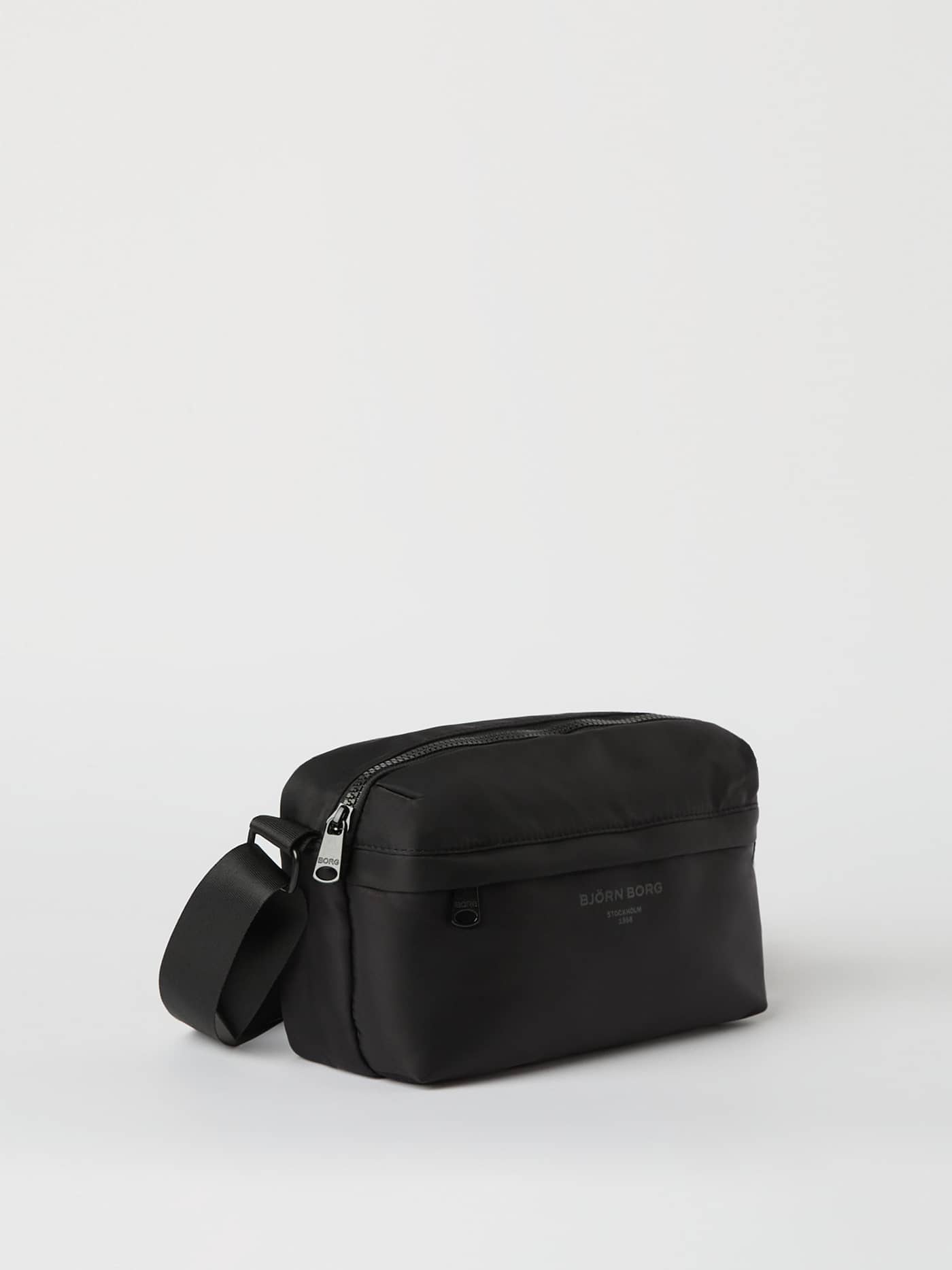Borg Daily Crossover Bag in Black Beauty (Black), a stylish recycled polyester bag with a zippered main compartment. - Image 2