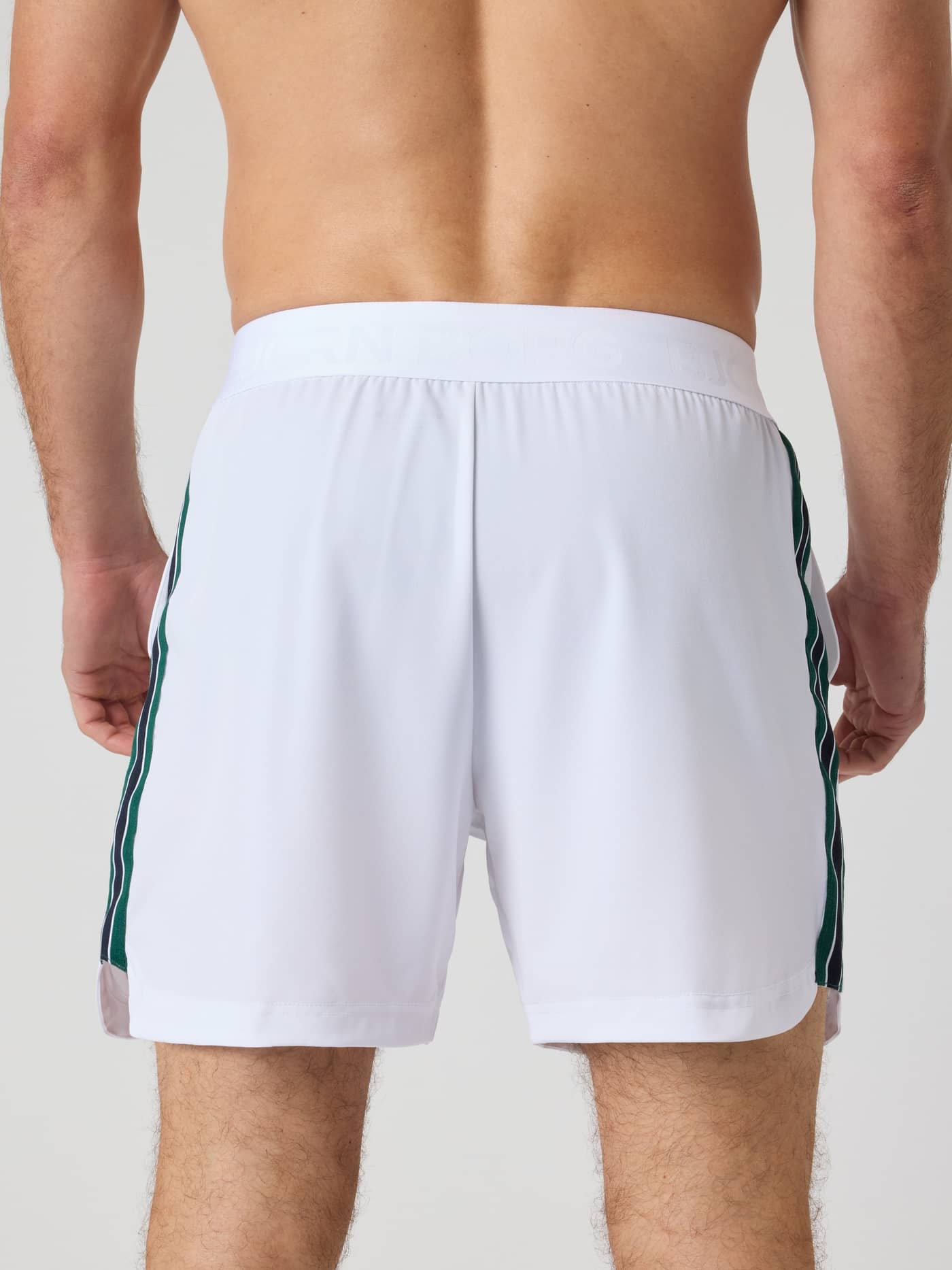 Back view of the Björn Borg Ace Retro Shorts 6 Inch in Brilliant White (White) for performance tennis style. - Image 2