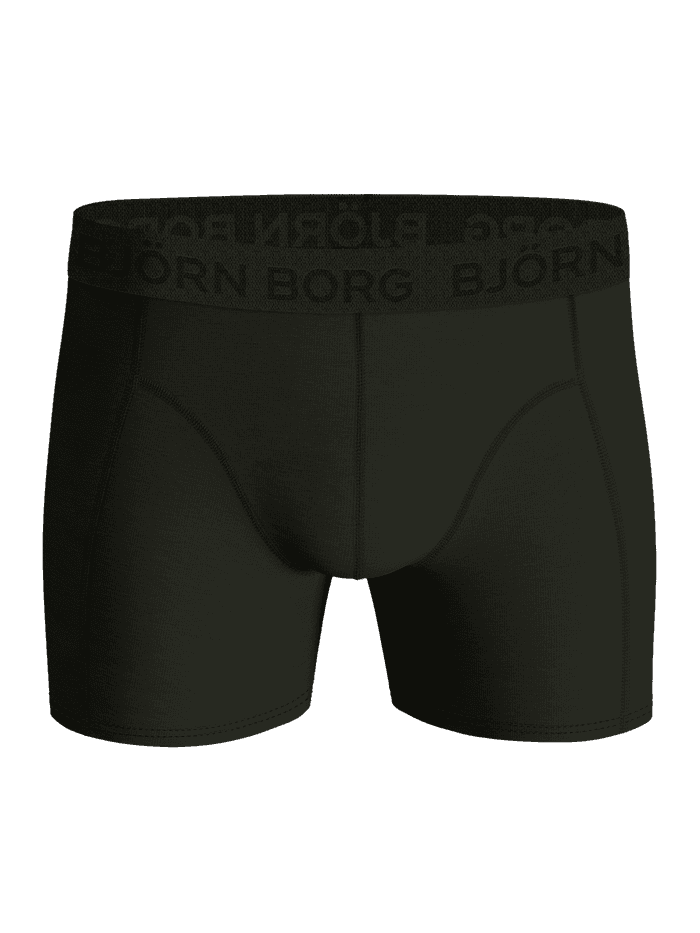 Vue de face du Cotton Stretch Boxer 5-pack vert en coton extensible avec une ceinture à logo pour homme. - Image 2